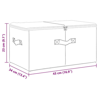 Caixas de arrumação 2 pcs 43x34x23 cm tecido creme