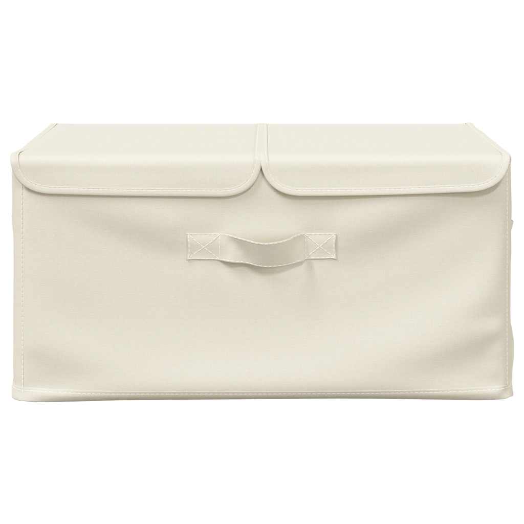 Caixas de arrumação 2 pcs 50x30x25 cm tecido creme