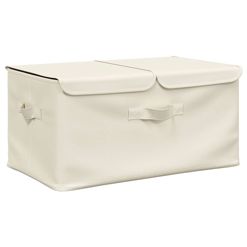 Caixas de arrumação 2 pcs 50x30x25 cm tecido creme