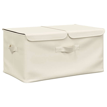 Caixas de arrumação 2 pcs 50x30x25 cm tecido creme
