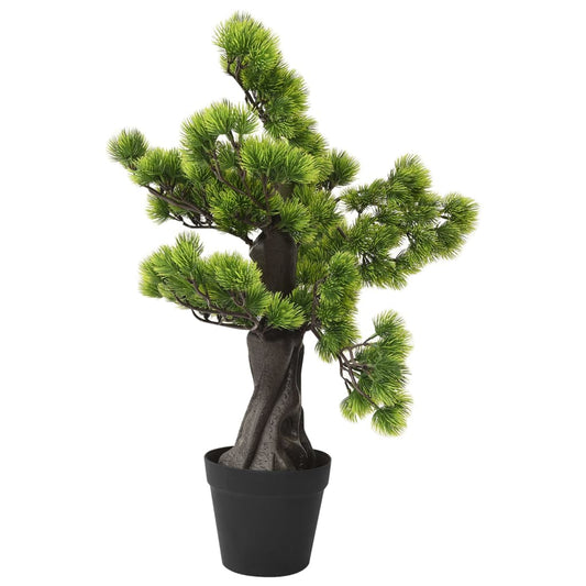 Bonsai pinus artificial com vaso 60 cm verde