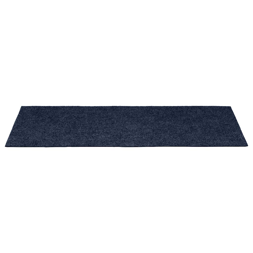 Tapetes de escada autoadesivos 15 peças 60x25 cm azul marinho retangular