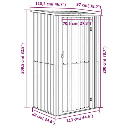 Abrigo de jardim verde 118,5x97x209,5 cm aço galvanizado