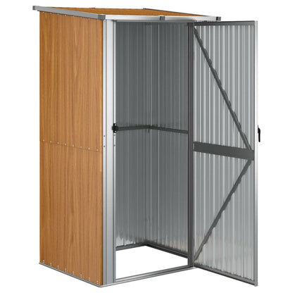 Abrigo de jardim castanho 118,5x97x209,5 cm aço galvanizado