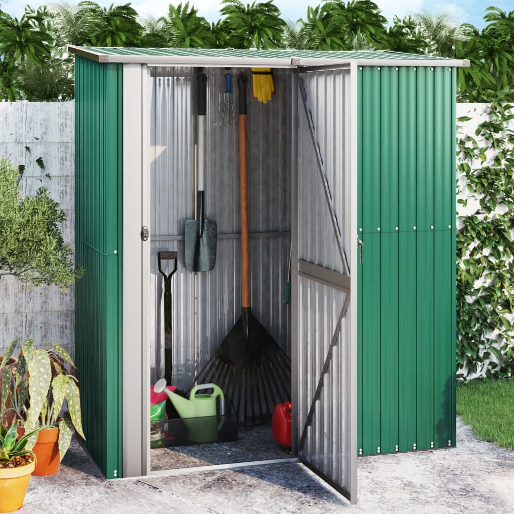 Abrigo de jardim verde 180,5x97x209,5 cm aço galvanizado