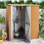 Abrigo de jardim 180,5x97x209,5 cm Aço galvanizado com efeito madeira