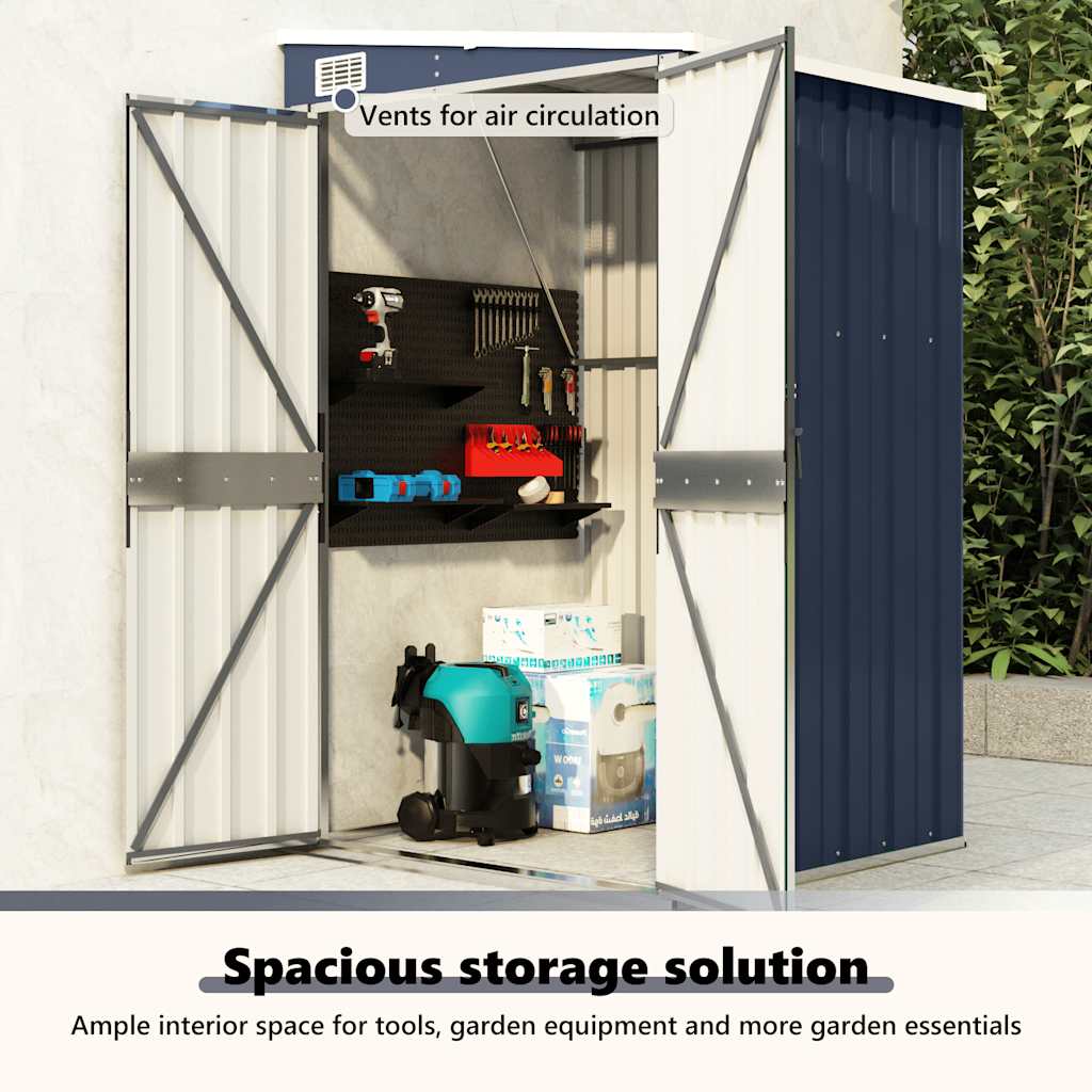 Abrigo suspenso para jardim 118x100x178 cm aço antracite