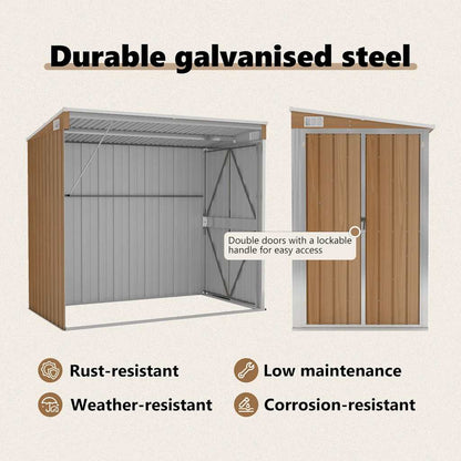 Abrigo suspenso p/ jardim 118x194x178 cm aço galvaniz. castanho