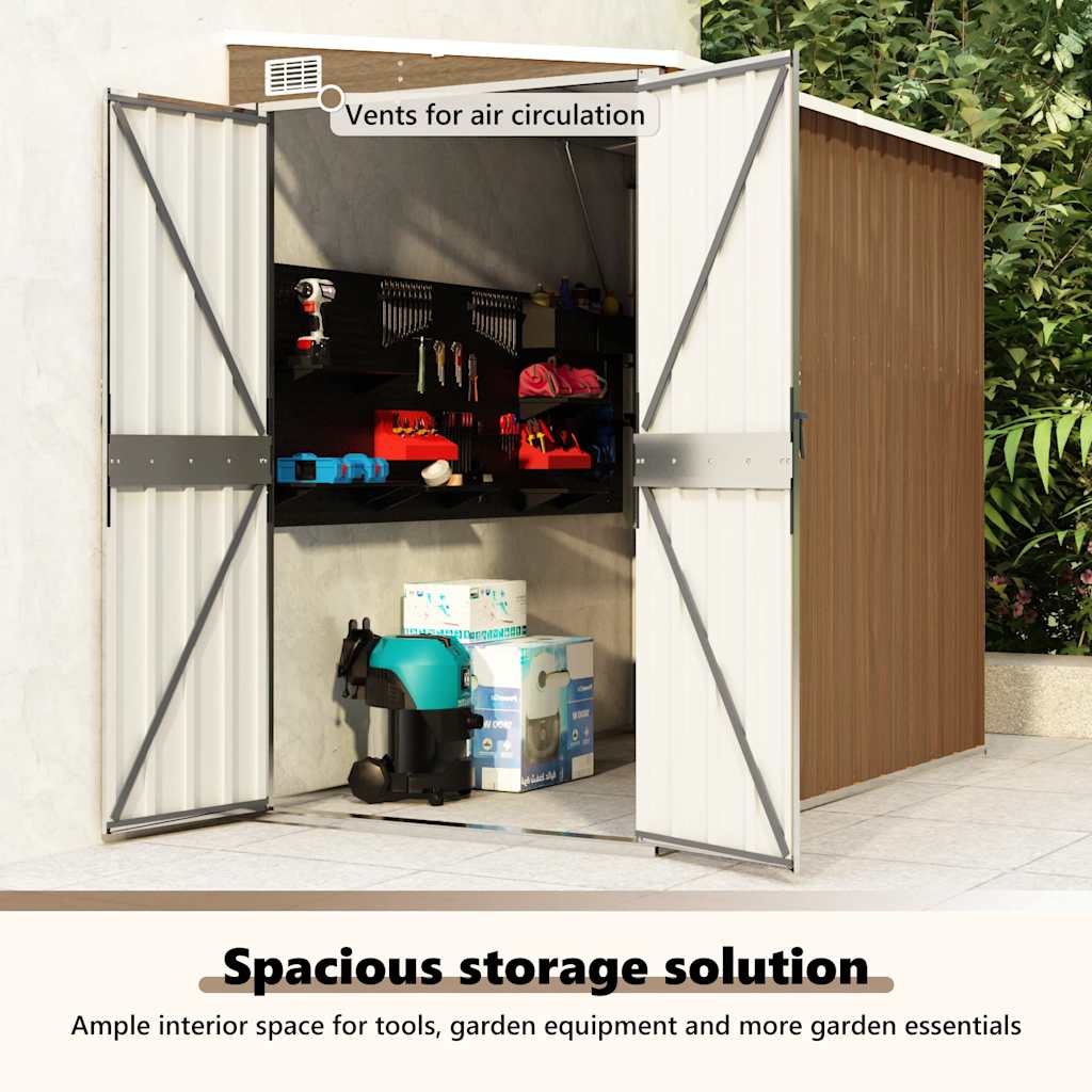 Abrigo suspenso p/ jardim 118x194x178 cm aço galvaniz. castanho