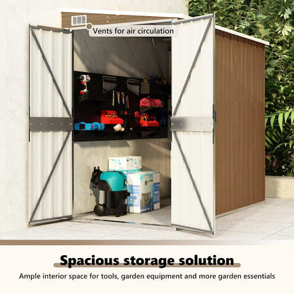 Abrigo suspenso p/ jardim 118x194x178 cm aço galvaniz. castanho