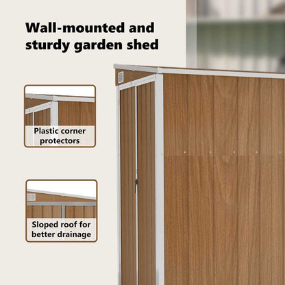 Abrigo suspenso p/ jardim 118x194x178 cm aço galvaniz. castanho