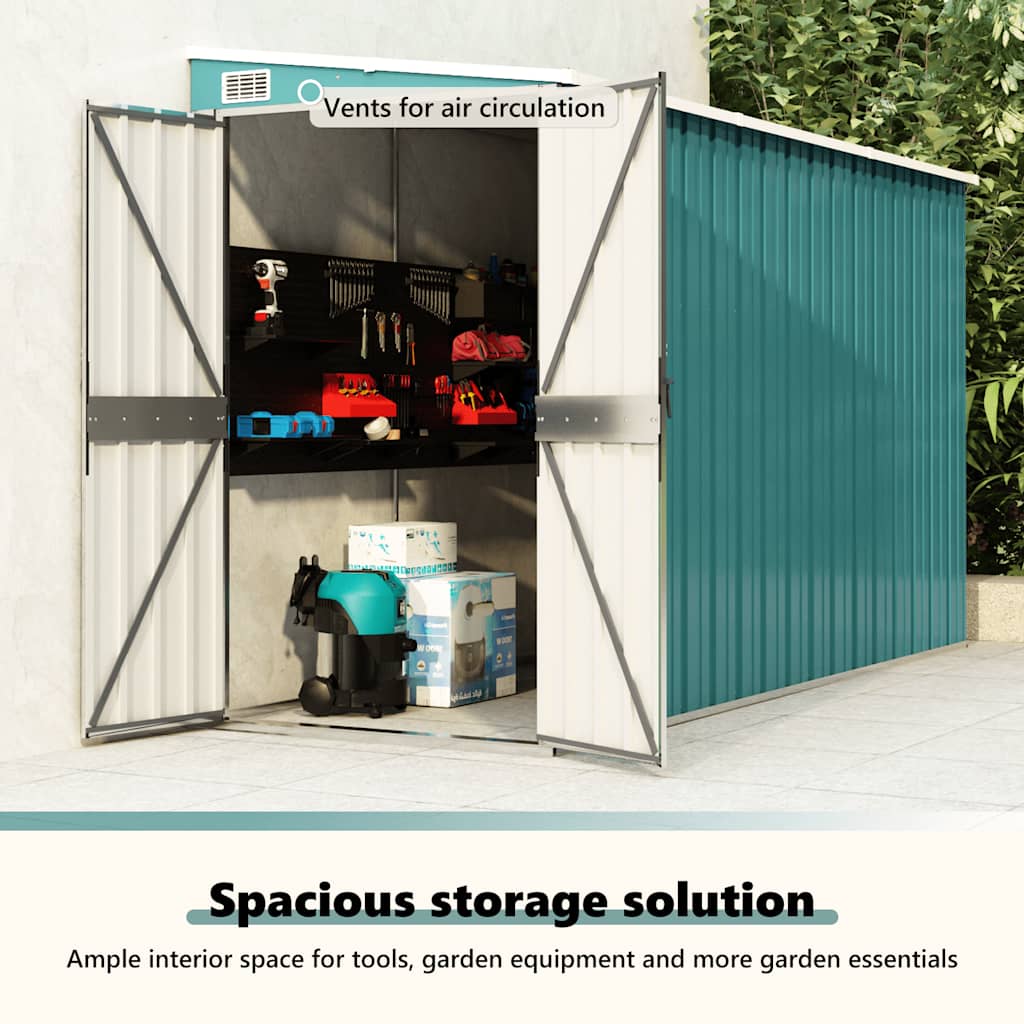 Abrigo suspenso p/ jardim 118x288x178 cm aço galvanizado verde