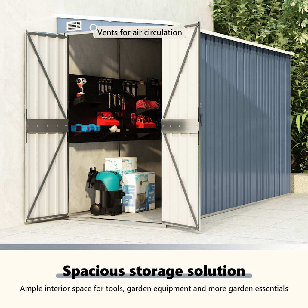 Abrigo suspenso p/ jardim 118x288x178 cm aço galvaniz. cinzento