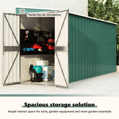 Abrigo suspenso p/ jardim 118x382x178 cm aço galvanizado verde