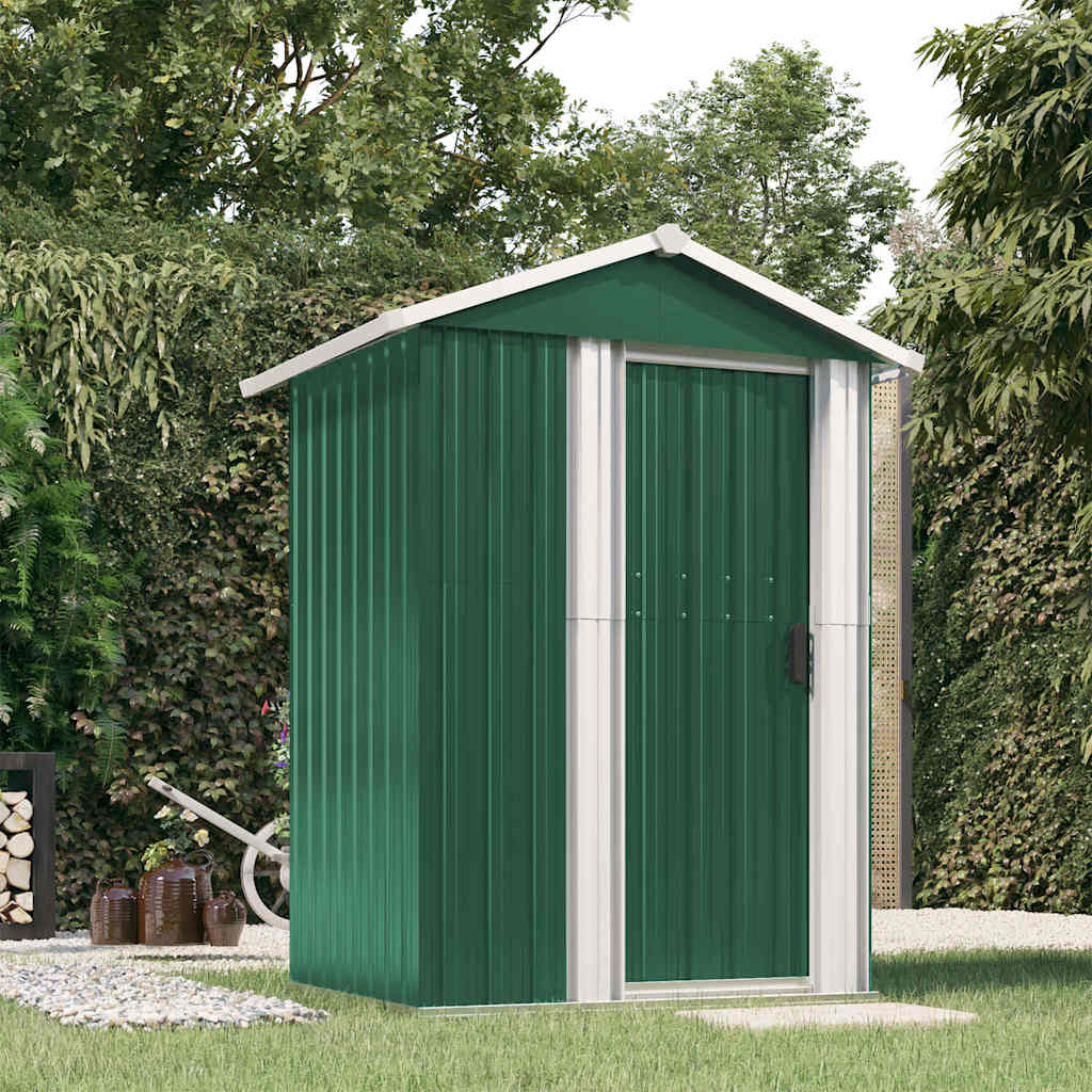 Abrigo de jardim 126x97,5x177 cm aço galvanizado verde