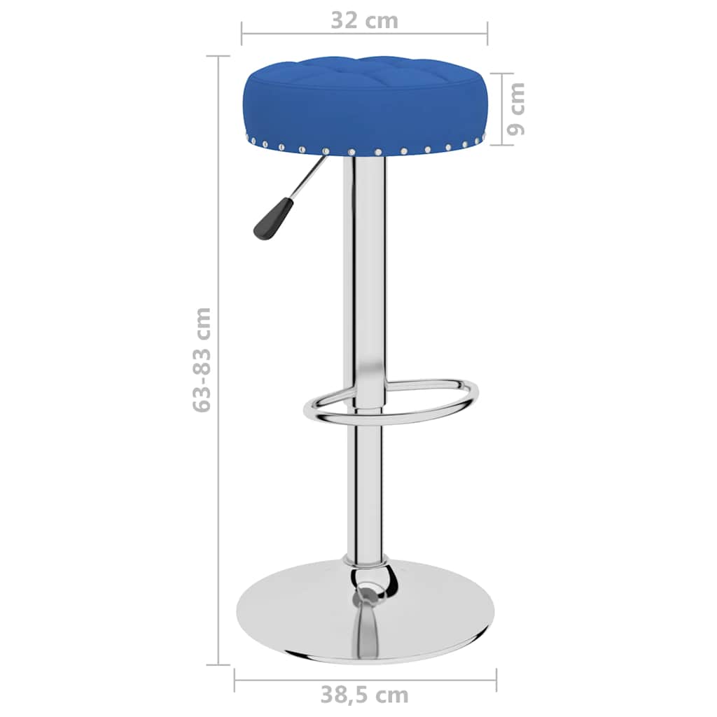 Bancos de bar 2 pcs tecido azul