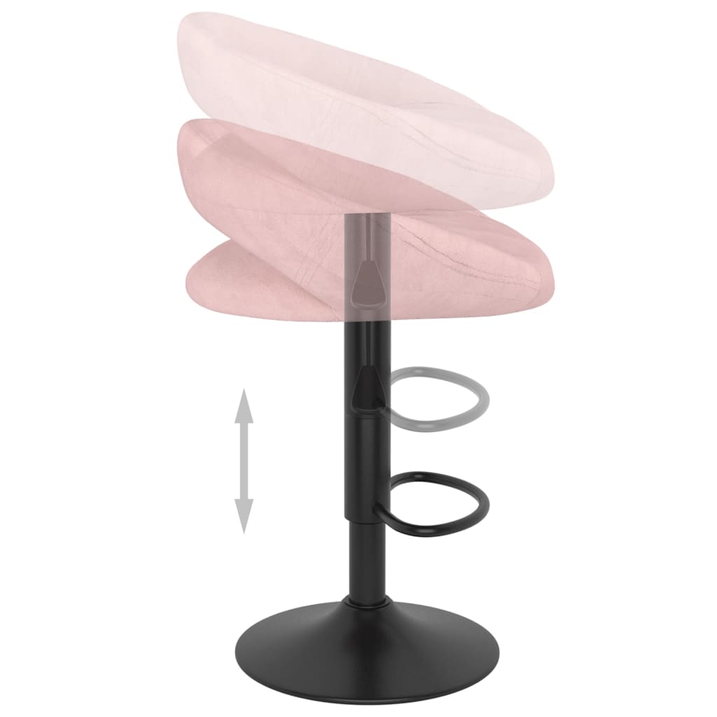 Bancos de bar 2 pcs veludo rosa