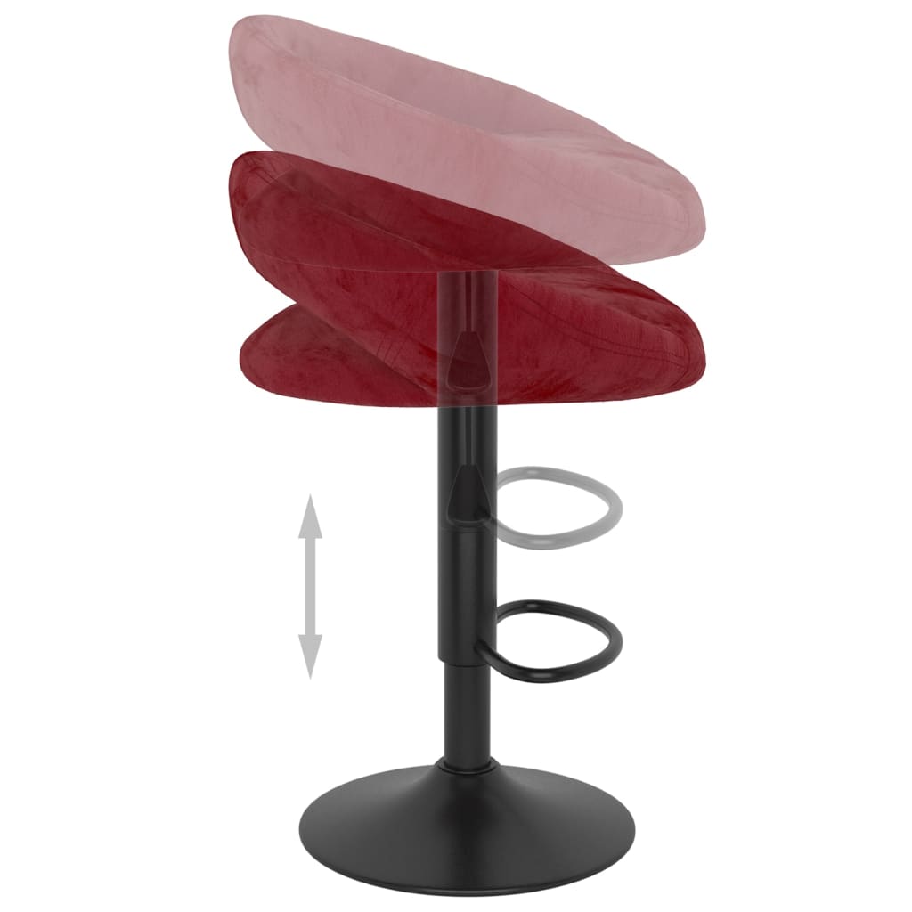 Bancos de bar 2 pcs veludo vermelho tinto