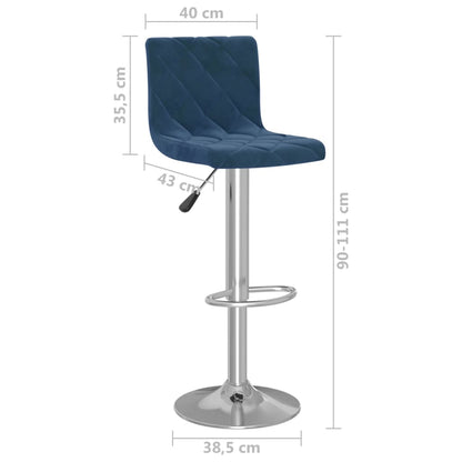 Bancos de bar 2 pcs veludo azul
