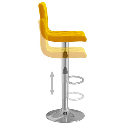 Bancos de bar 2 pcs veludo amarelo mostarda