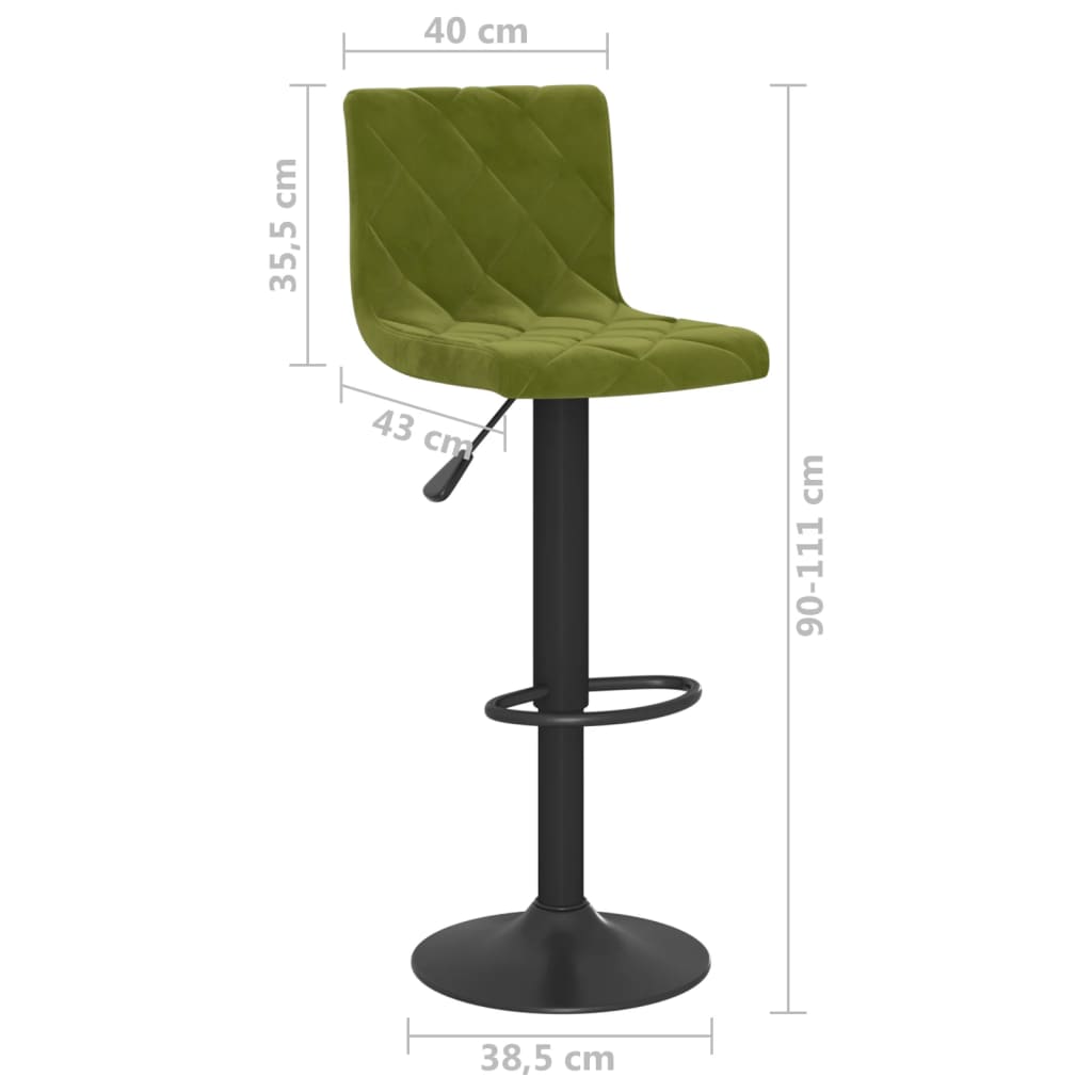 Bancos de bar 2 pcs veludo verde-claro