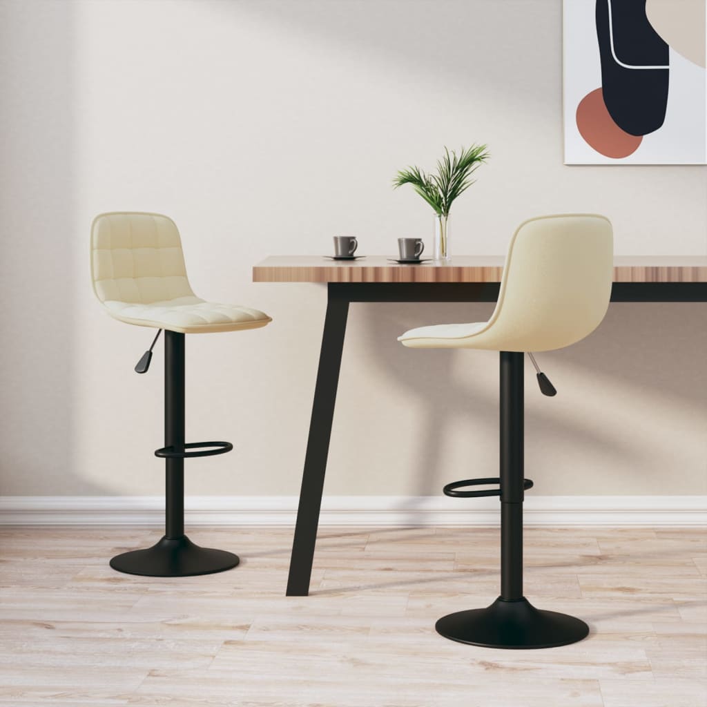 Bancos de bar 2 pcs veludo creme