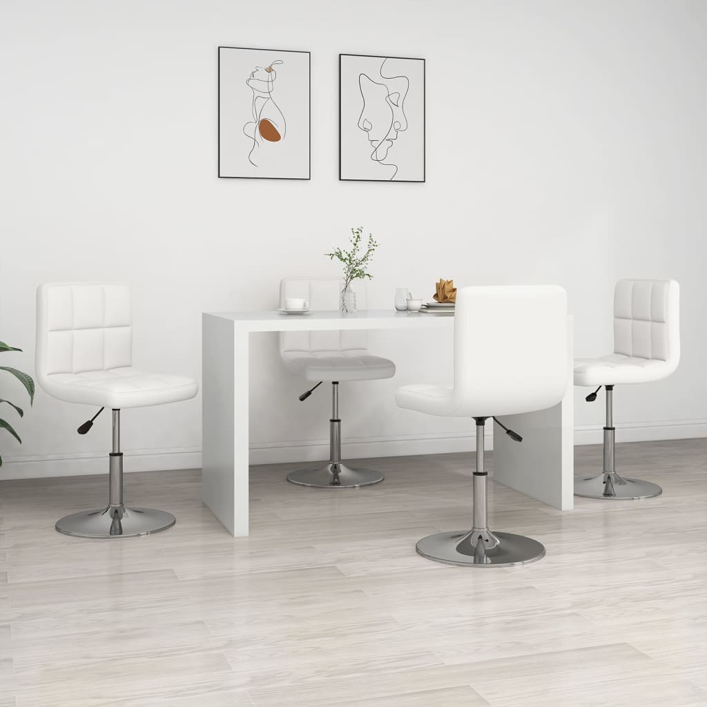 Cadeiras de jantar 4 pcs couro artificial branco
