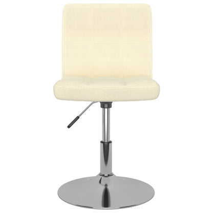 Cadeiras de jantar giratórias 2 pcs tecido cor creme