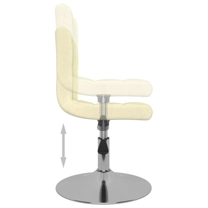 Cadeiras de jantar giratórias 2 pcs tecido cor creme