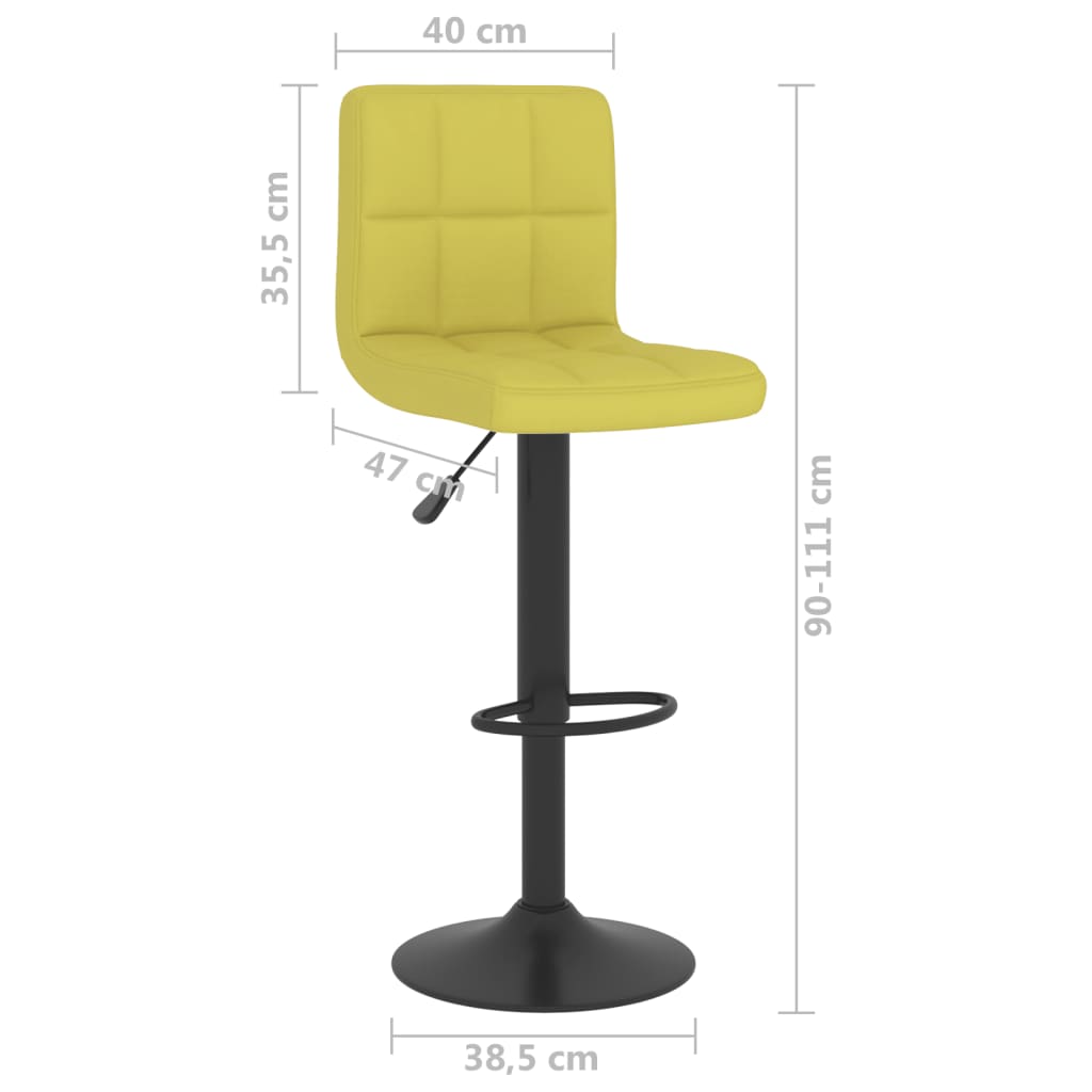 Bancos de bar 2 pcs tecido verde