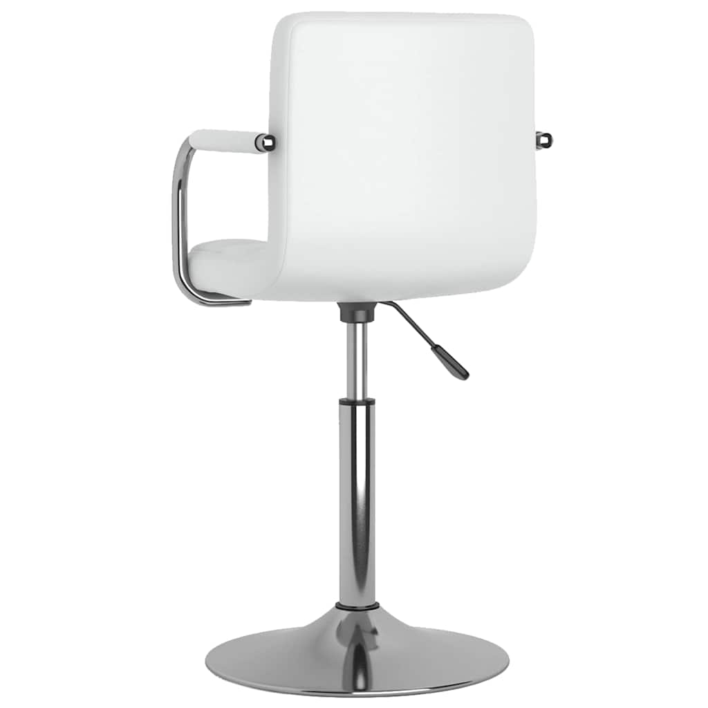 Cadeiras de jantar giratórias 2 pcs couro artificial branco