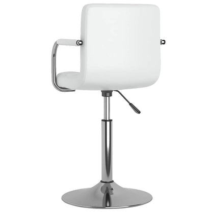 Cadeiras de jantar giratórias 2 pcs couro artificial branco