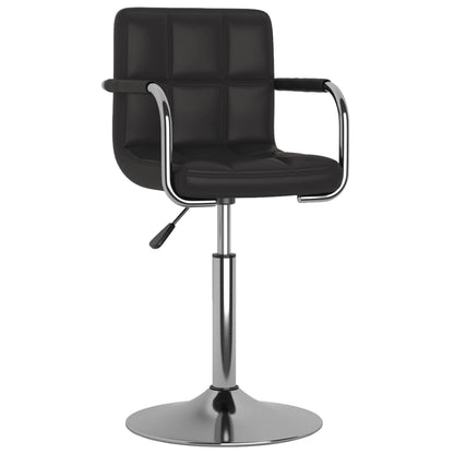 Cadeiras de jantar giratórias 2 pcs couro artificial preto