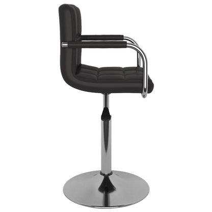 Cadeiras de jantar giratórias 2 pcs couro artificial preto