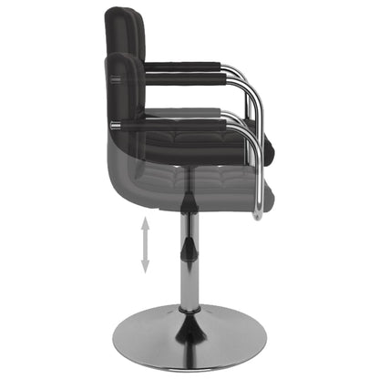Cadeiras de jantar giratórias 2 pcs couro artificial preto