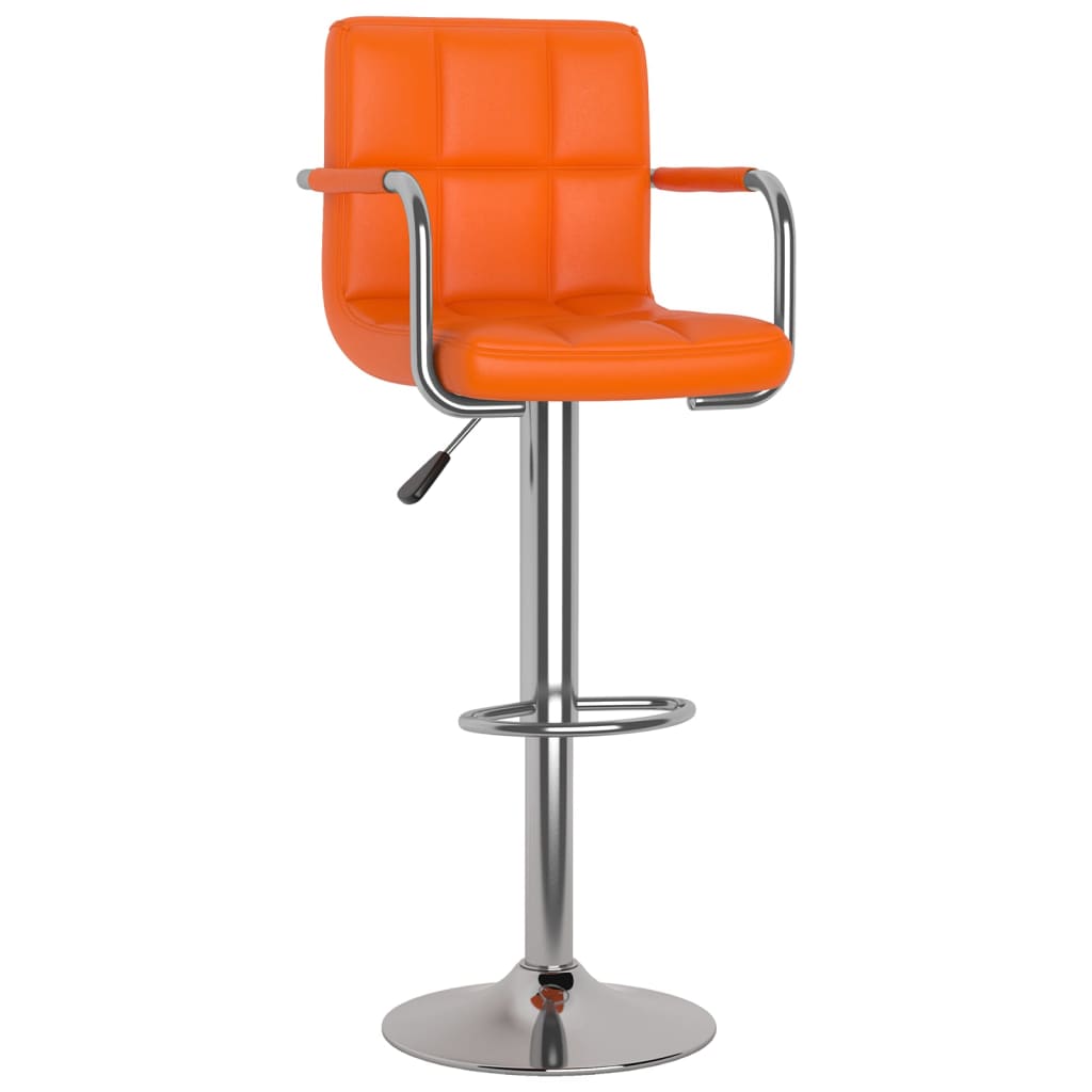 Bancos de bar 2 pcs couro artificial laranja