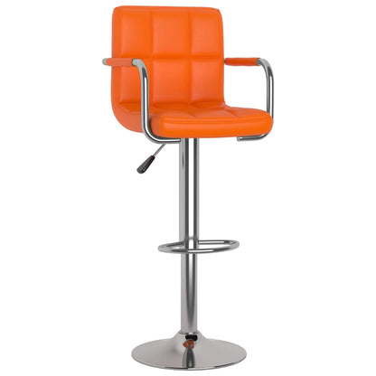 Bancos de bar 2 pcs couro artificial laranja