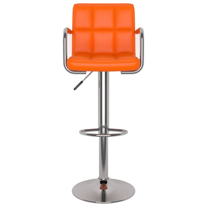 Bancos de bar 2 pcs couro artificial laranja