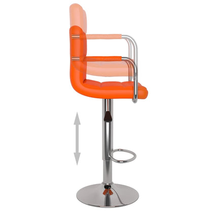 Bancos de bar 2 pcs couro artificial laranja