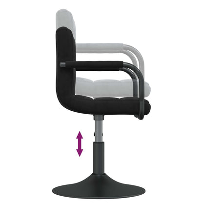 Cadeiras de jantar giratórias 2 pcs veludo preto