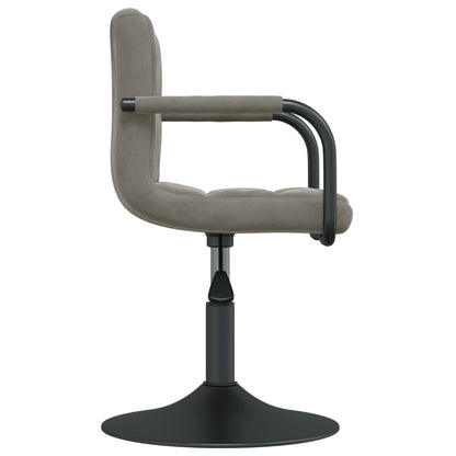 Cadeiras de jantar giratórias 2 pcs veludo cinzento-claro