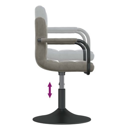 Cadeiras de jantar giratórias 2 pcs veludo cinzento-claro
