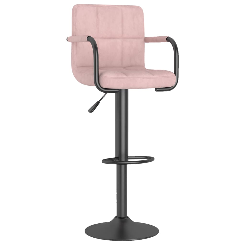 Bancos de bar 2 pcs veludo rosa