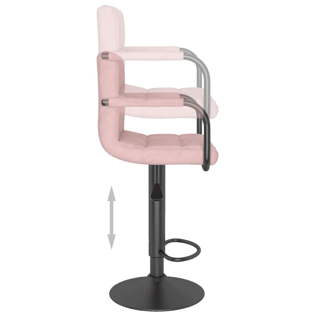 Bancos de bar 2 pcs veludo rosa