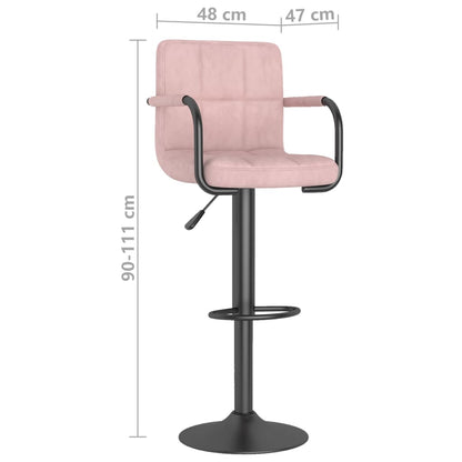 Bancos de bar 2 pcs veludo rosa