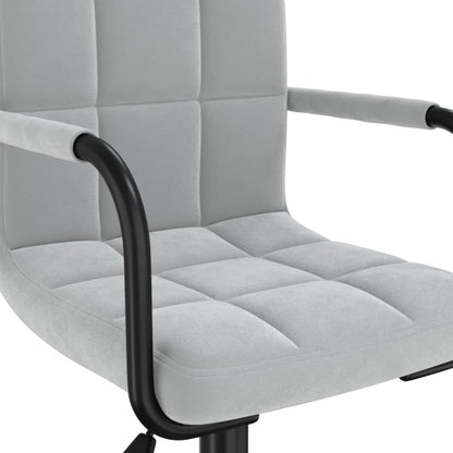 Cadeiras de jantar giratórias 2 pcs veludo cinzento-claro
