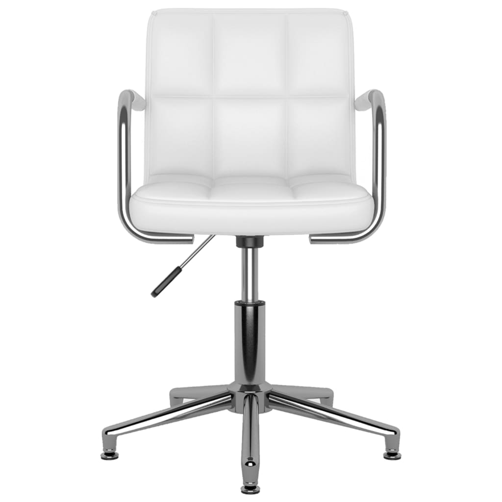 Cadeira de escritório giratória couro artificial branco