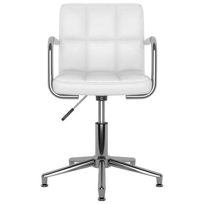 Cadeira de escritório giratória couro artificial branco