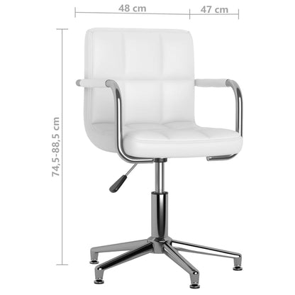 Cadeira de escritório giratória couro artificial branco