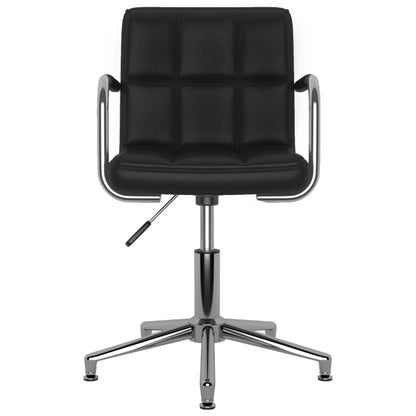 Cadeiras de jantar giratórias 2 pcs couro artificial preto
